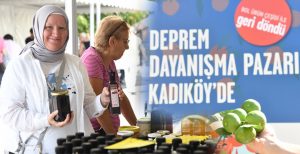 KADIKÖYLÜLER, DEPREMZEDE ÇİFTÇİLERİN ÜRÜNLERİNE YOĞUN İLGİ GÖSTERDİ