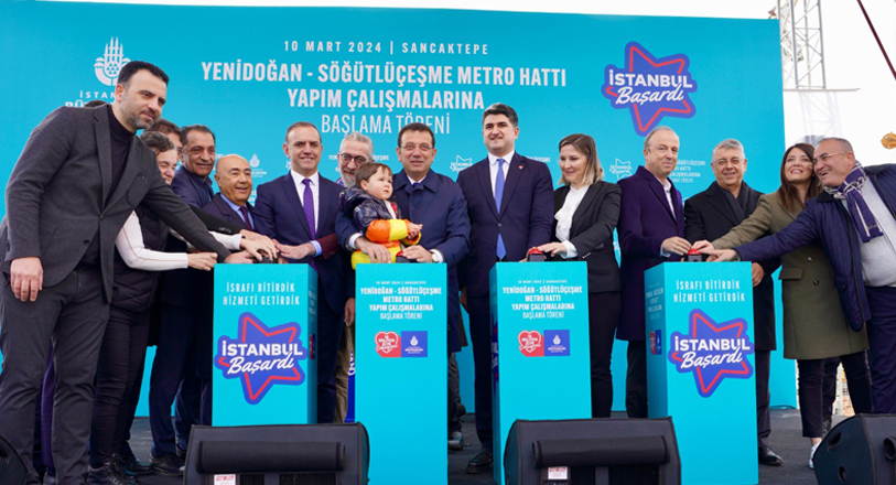 İBB Başkanı Ekrem İmamoğlu, Yenidoğan-Sancaktepe-Finans Merkezi-Söğütlüçeşme metro hattının Yenidoğan-Emek arasındaki